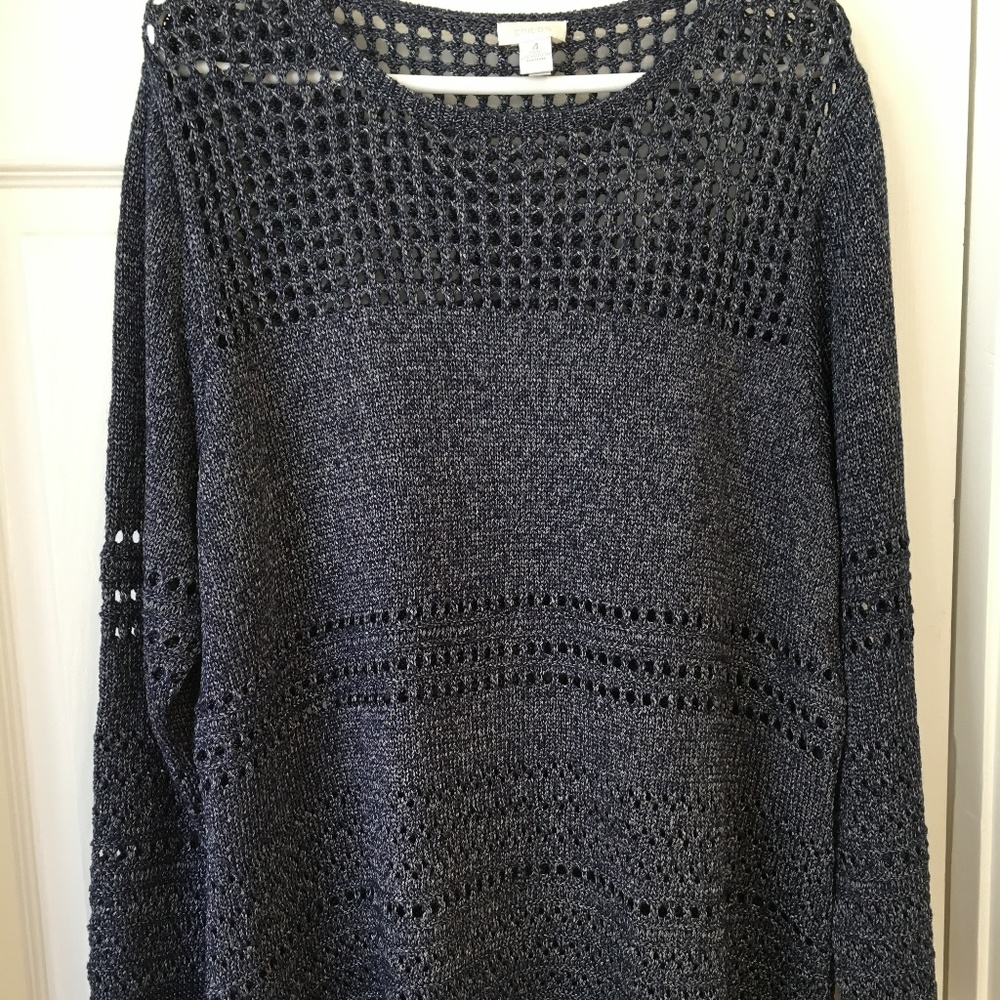 Chico's Sparkly Eyelet Sweater
